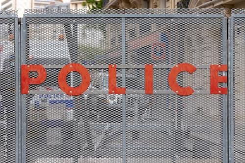 Barrière de police anti émeute photo