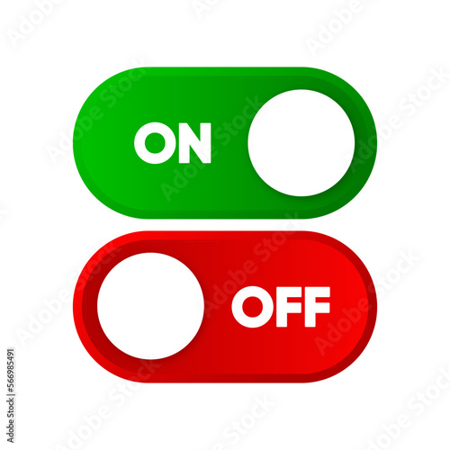 On or Off switch button. Concept of interface ui. On or Off mode. Vector illustration.