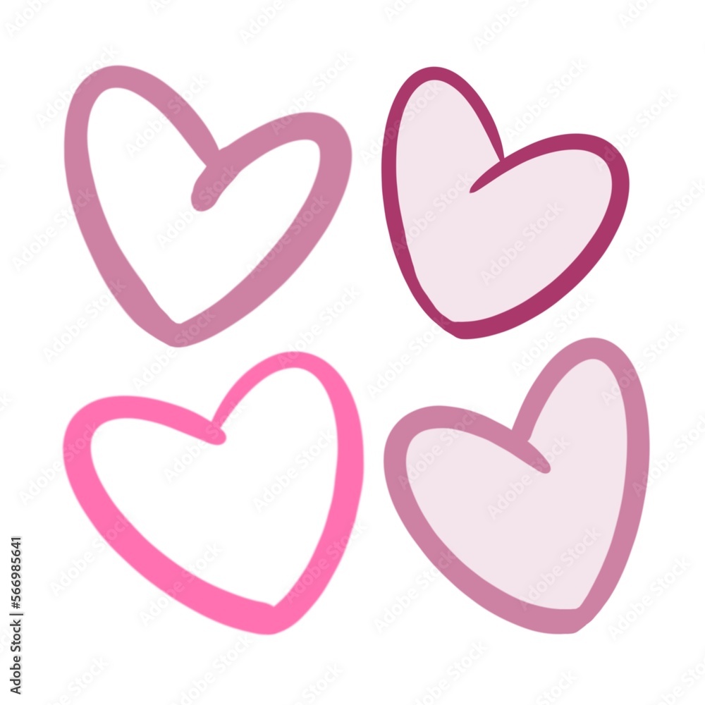 pink and white hearts