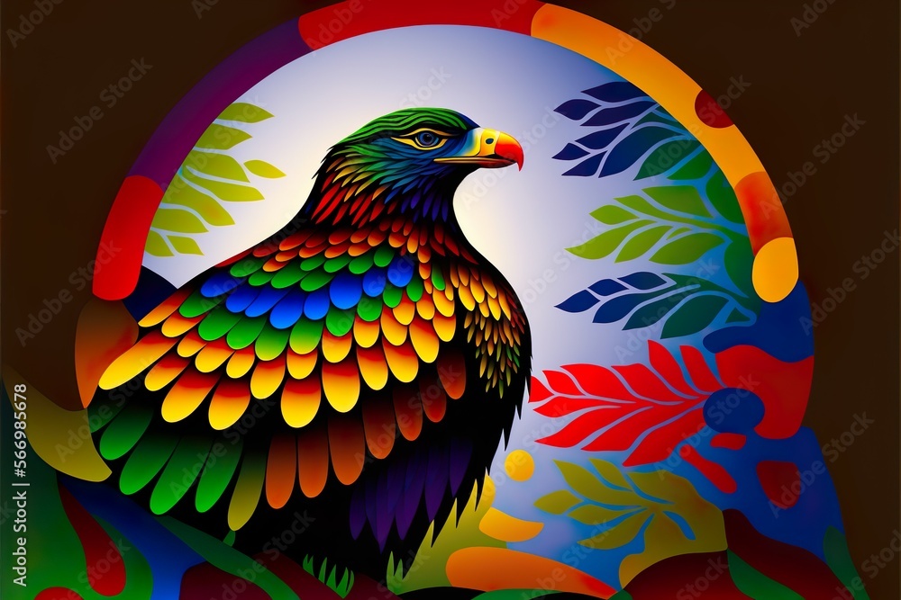 Obraz premium Indian style Eagle, Generative AI