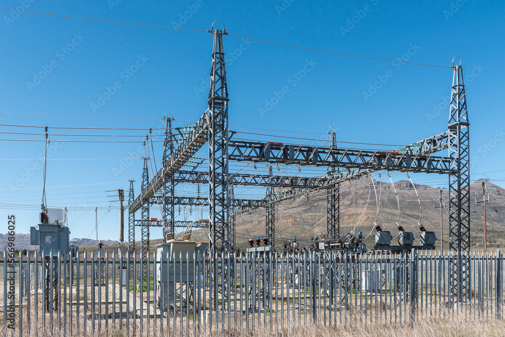 Leeurivier substation on road R303 in the Koue Bokkeveld Leeurivier substation on road R303 in the Koue Bokkeveld