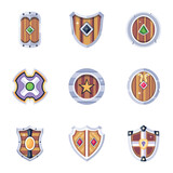 Bundle of Armor Shields Flat Icons 

