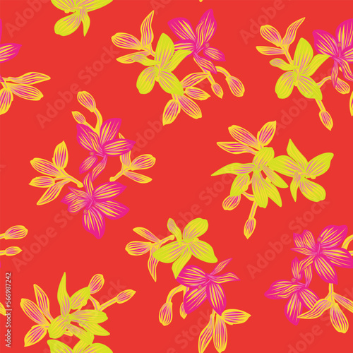 Oriental Floral Seamless Pattern Design Background