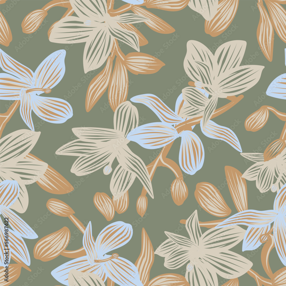 Oriental Floral Seamless Pattern Design Background Oriental Floral Seamless Pattern Design Background