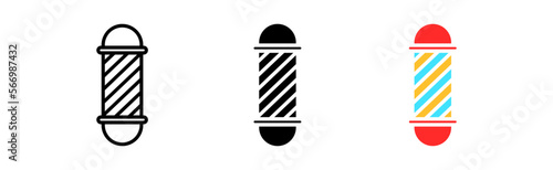 Salon sign set icon. Beauty, hairdressing salon, signboard, self, hair, haircut. Personal care concept. Vector icon in line, black and colorful style on white background