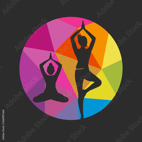 Yoga sport graphic for use as a template for flyer or for use in web design.