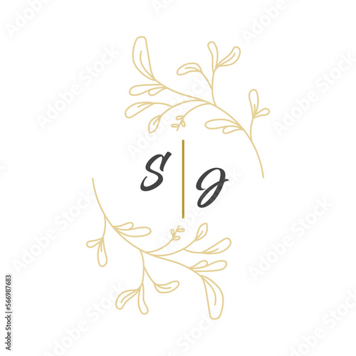 Wedding logos, hand drawn elegant, delicate monogram 