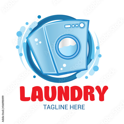 Vector Dry cleaning creative sign or logo. Laundry room emblem. Wash clothes icon.