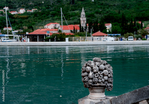 Papier peint motor yachts and sailing boats view in Komolac Dubrovnik ACI Marina harbour, vil