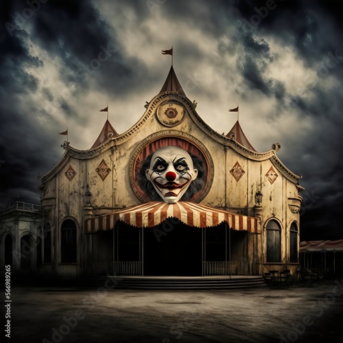 Spooky old circus horror halloweencreated with AI