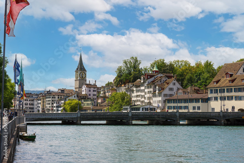 Zurich city center with river Limmat, Switzerland © Sergey