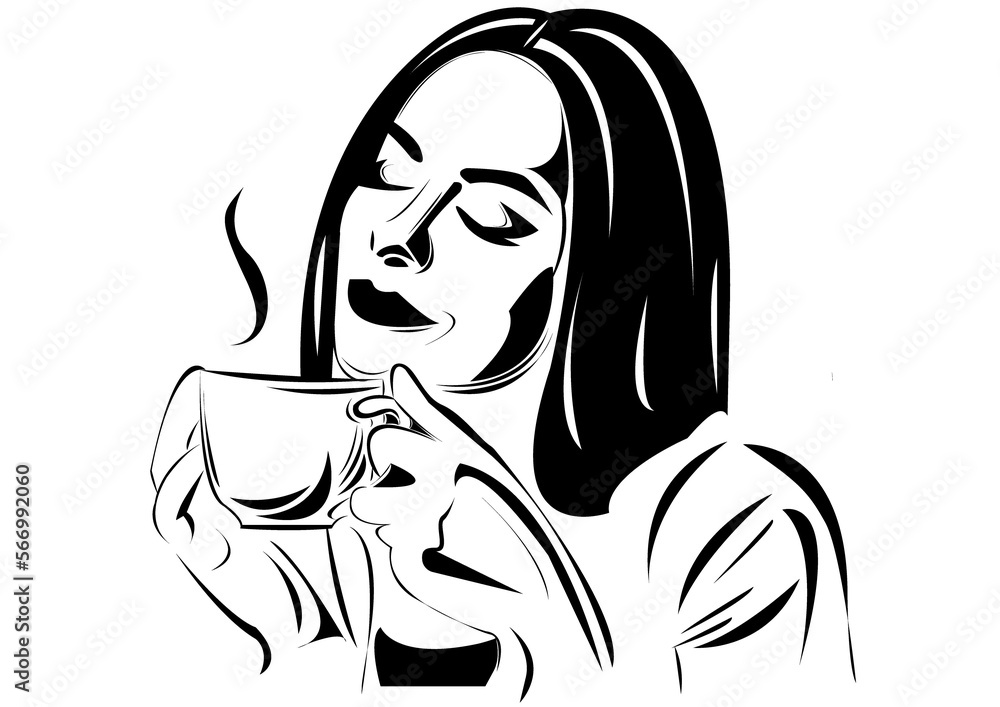 girl with a cup of coffee