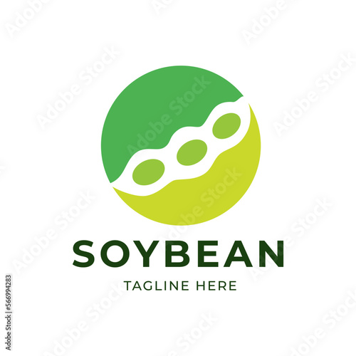 Soybean logo template design. Health Food icon vector illustration