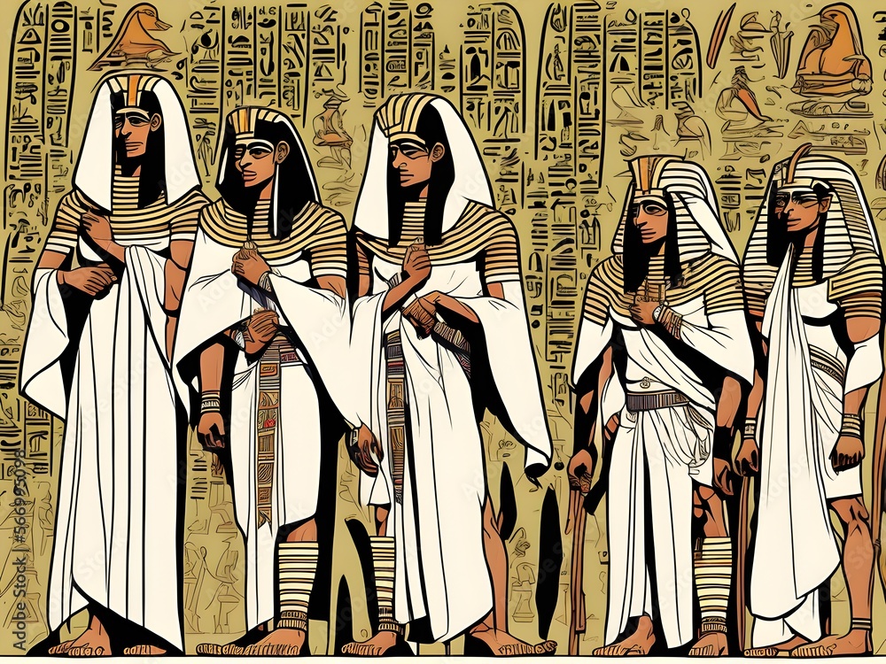 Obraz premium Egyptian Priests, Generative AI Illustration