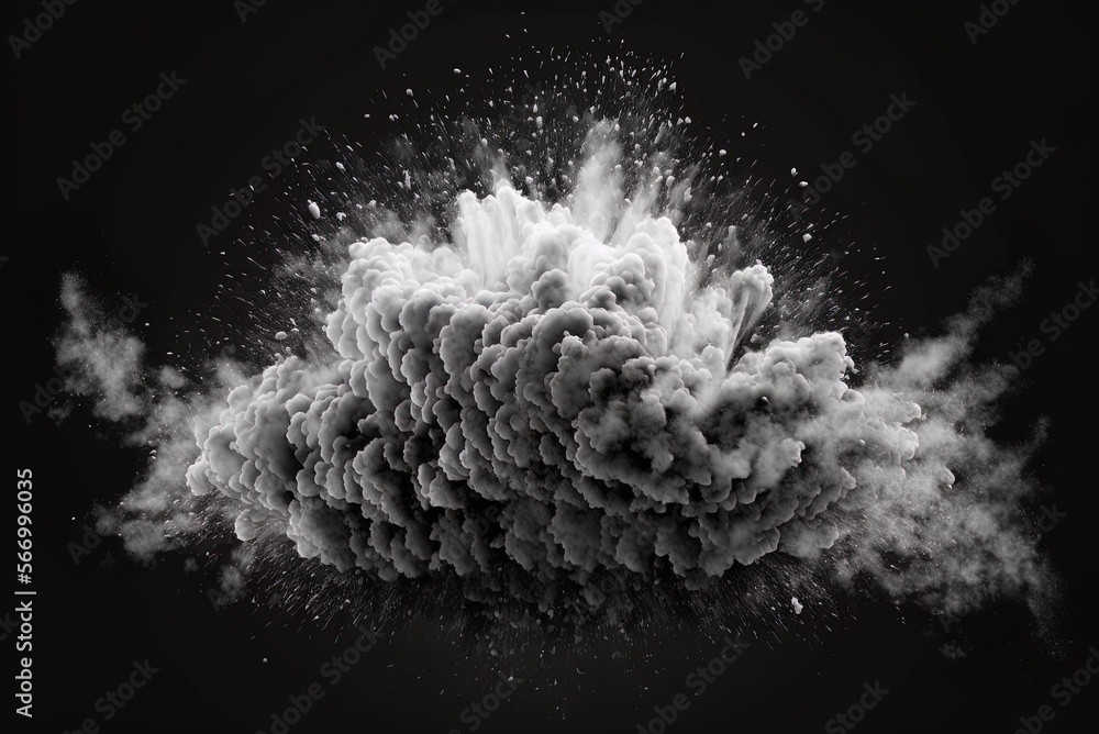 Illustration of a realistic explosion on a seethrough backdrop with a