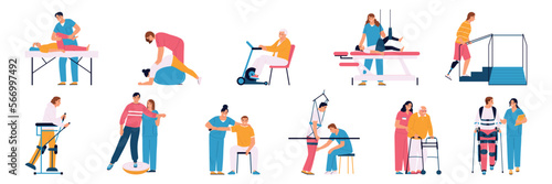 Physiotherapy Rehabilitation Flat Set