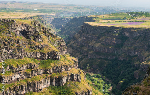 Panoramic view of the picturesque canyon and gorge, Kasakh river, Armenia photo