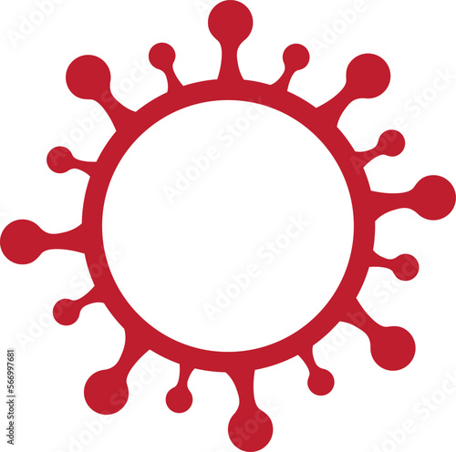 vector icon illustration of red colored virus