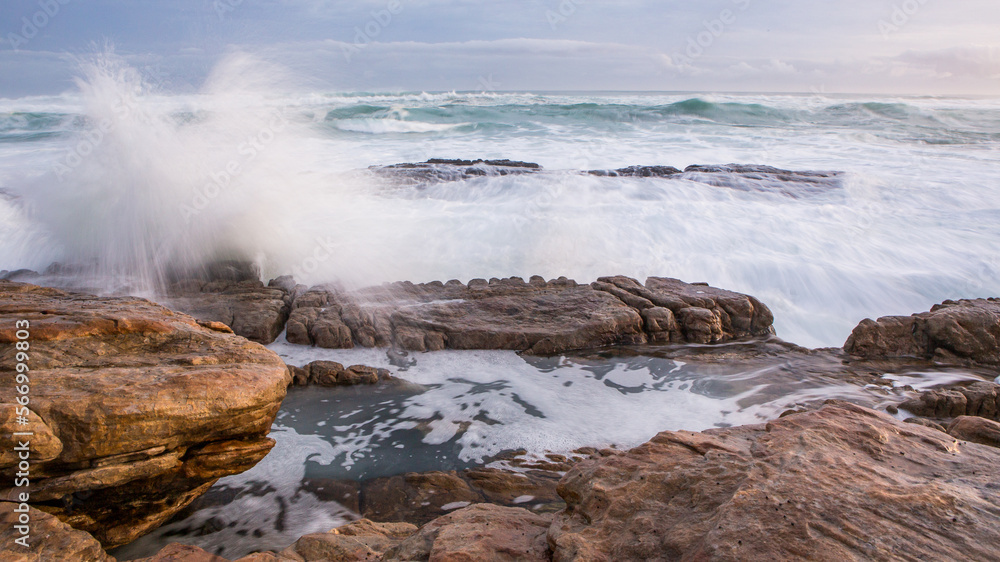 Seascape with rocks and waves