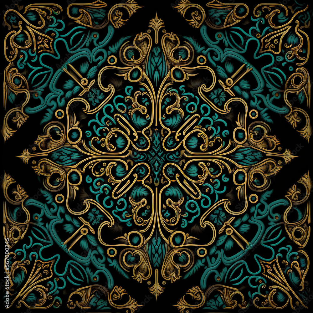 Pattern with gothic style ornament - generated by Generative AI
