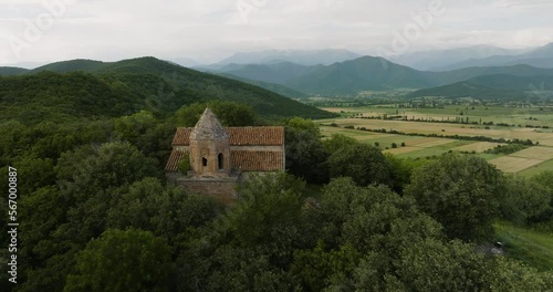 Wallpaper Mural Flying Towards John the Baptist Church of Zemo Alvani, Georgia, Aerial Torontodigital.ca