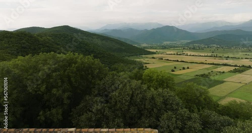 Breathtaking View of John the Baptist Church of Zemo Alvani and Ruins, Aerial photo