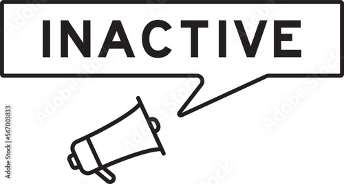 Megaphone icon with speech bubble in word inactive on white background