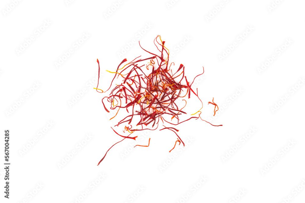 Naklejka premium Dried saffron spice isolated