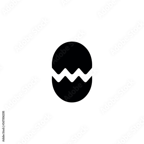 Broken egg icon. Simple style startup incubation poster background symbol. Broken egg brand logo design element. Broken egg t-shirt printing. Vector for sticker.
