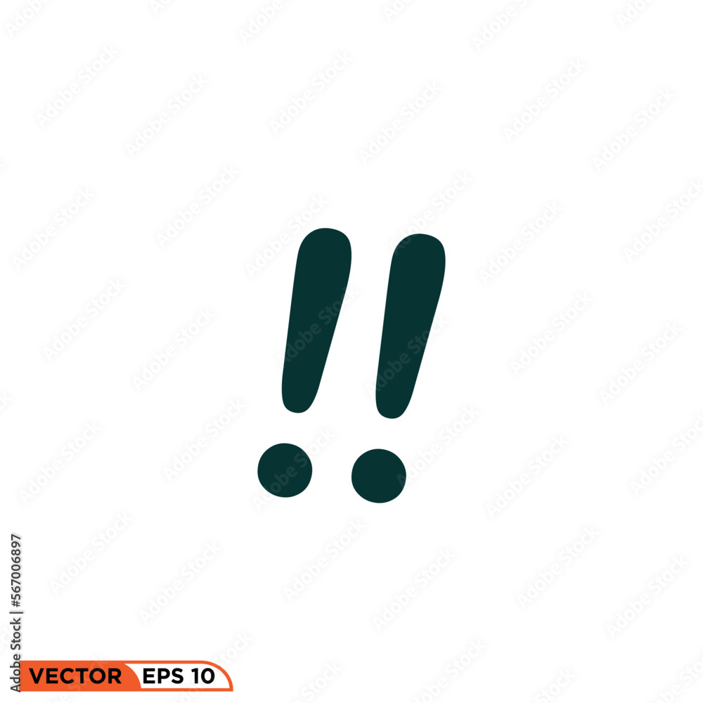 Icon vector graphic of double exclamation mark Icon vector graphic of double exclamation mark