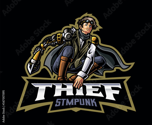 Steampunk Thief Mascot Logo Design
