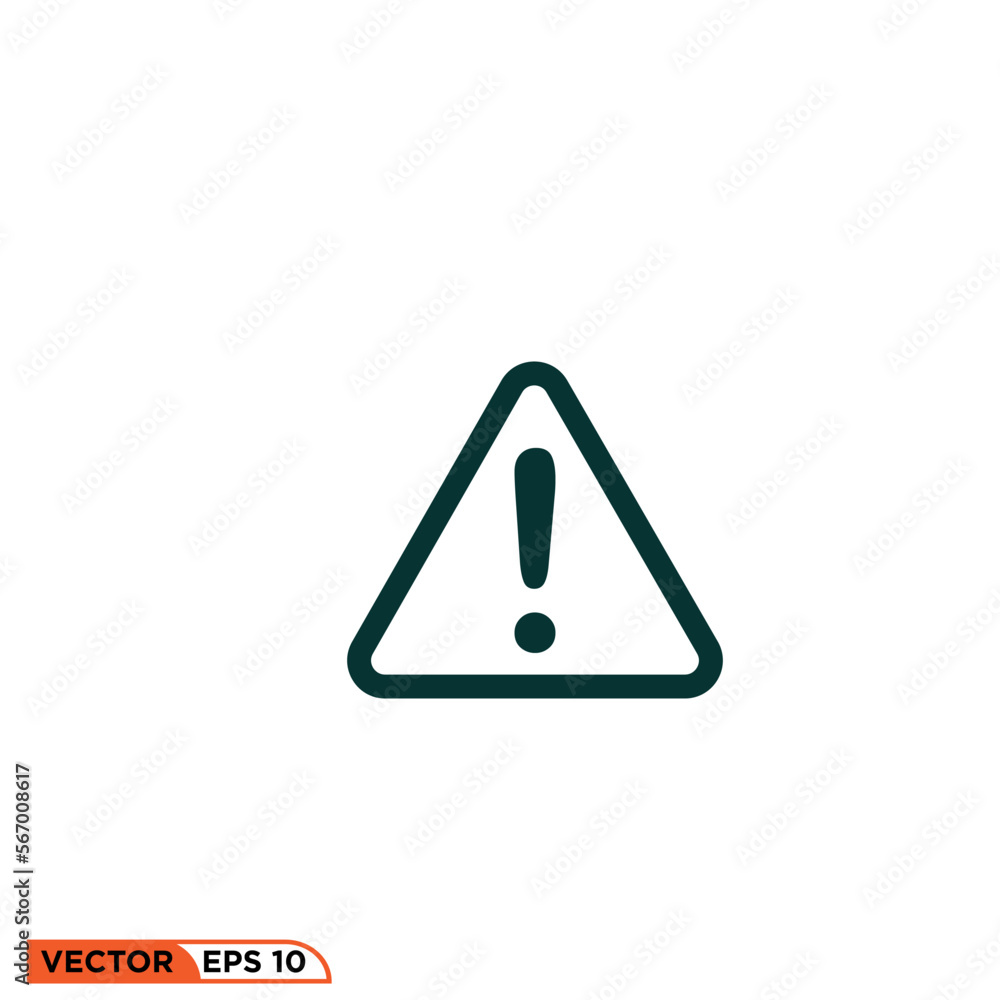 Icon vector graphic of exclamation mark warning Icon vector graphic of exclamation mark warning