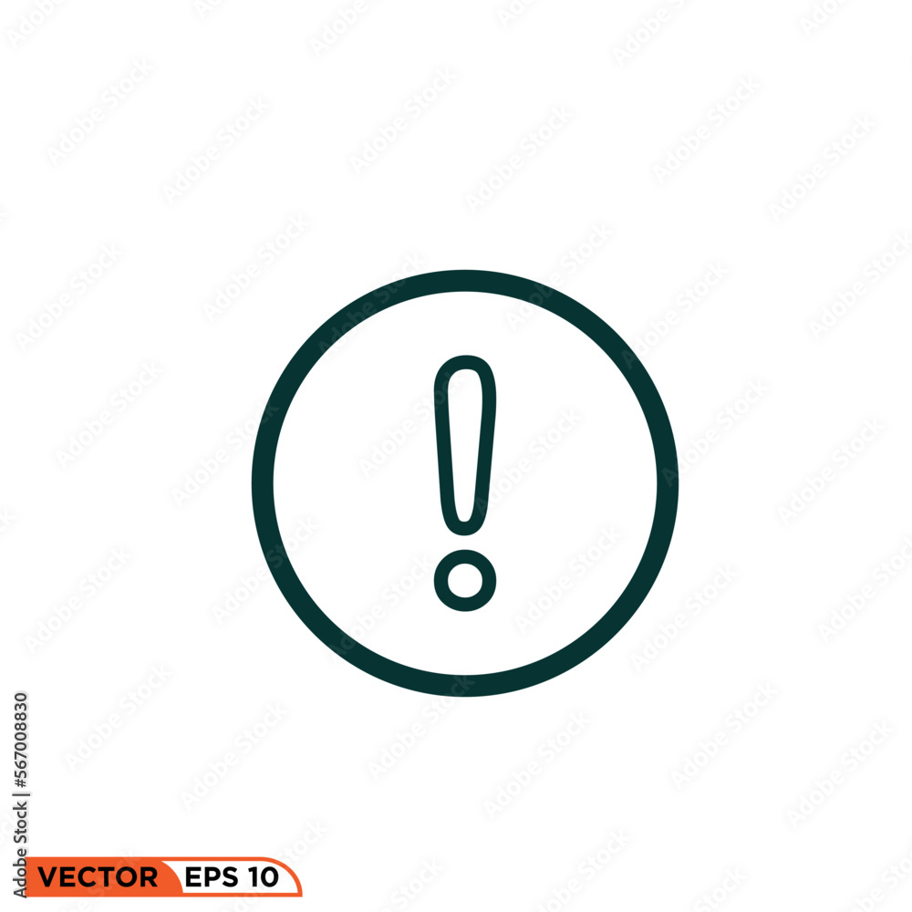 Icon vector graphic of exclamation mark warning Icon vector graphic of exclamation mark warning