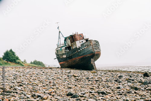 Shipwreck Old Boat of Caol in Corpach, Scotland. photo