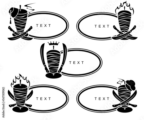 Kebab set. Collection icon kebabs. Vector