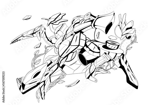sketch art line mural graffiti abstract illustration