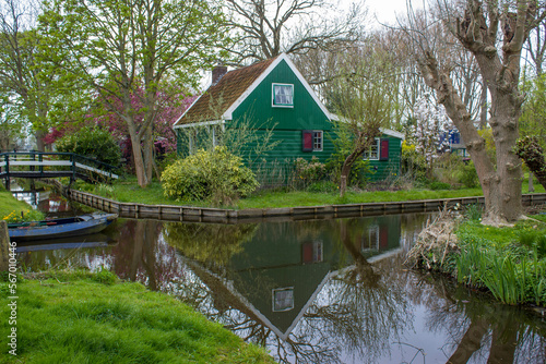  Historic Village of Zaanse Schans on the Zaan River in the Netherlands