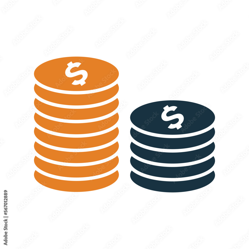Coin Stack icon. Editable vector isolated on a white background. Coin Stack icon. Editable vector isolated on a white background.