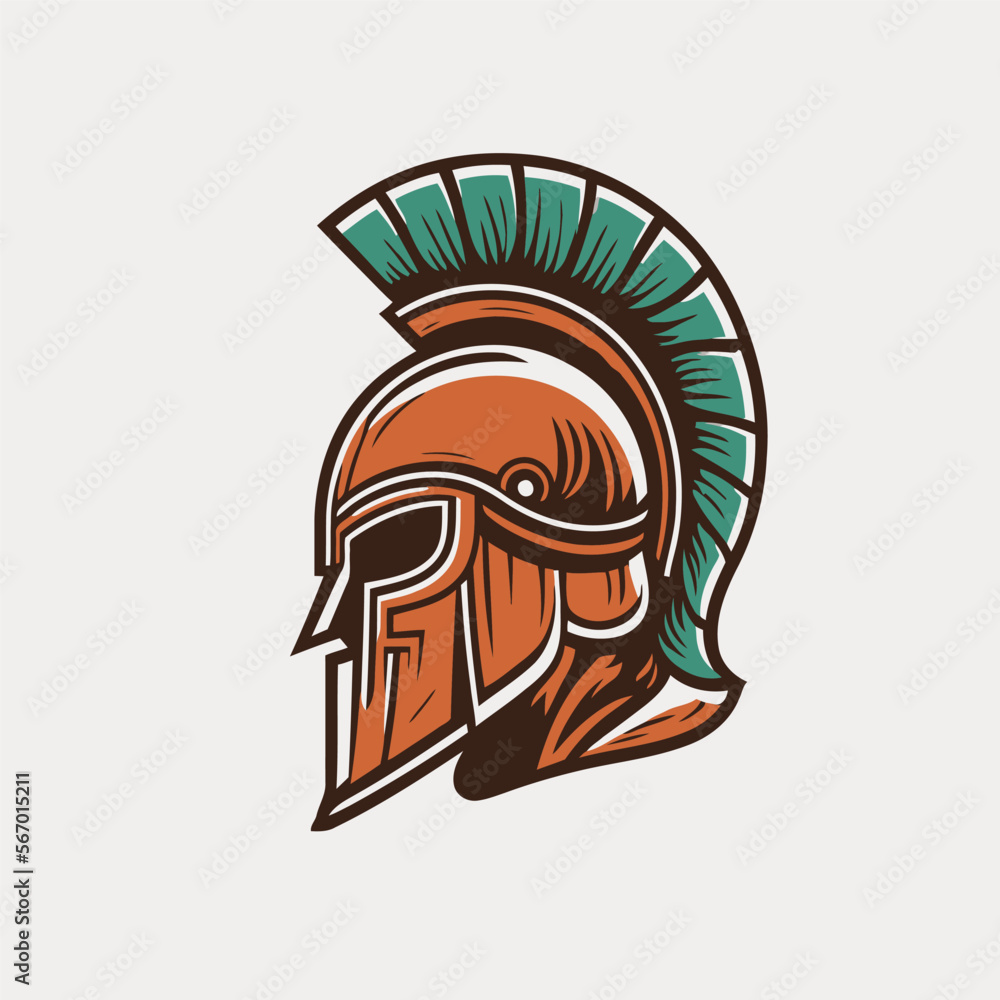 spartan soldier head logo icon vector symbol illustration