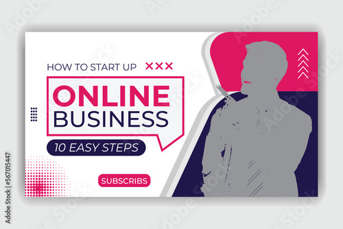 youtube thumbnail template for online business