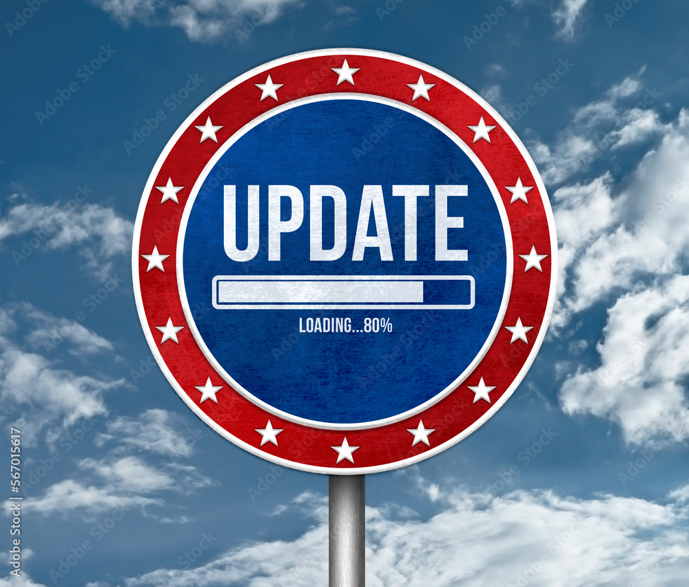 Update - road sign message with loading process bar Update - road sign message with loading process bar