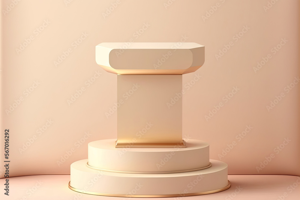 3D display podium, beige background 3D display podium, beige background