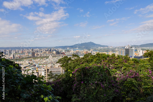 High angle view of the Taipei cityscape via Jiantanshan Trail