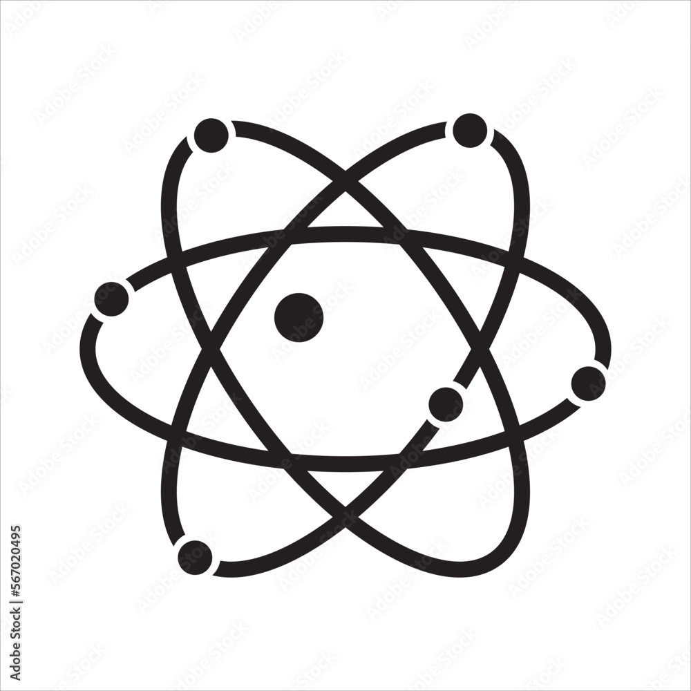 atom icon, vector, illustration, symbol atom icon, vector, illustration, symbol