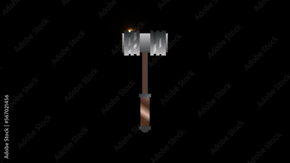 burning hammer animation. video with a glowing outline of a vintage hammer burning hammer animation. video with a glowing outline of a vintage hammer