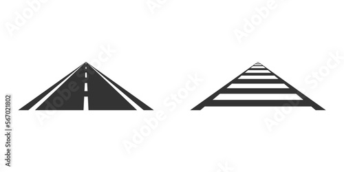 Road icon. Railway icon. Railroad. Vector illustration.