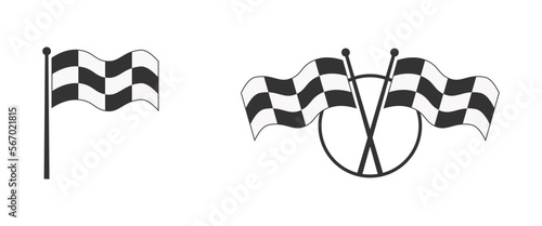 Racing flag icon. Vector illustration.