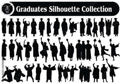 Graduates Celebrating their Graduation Silhouettes Collection