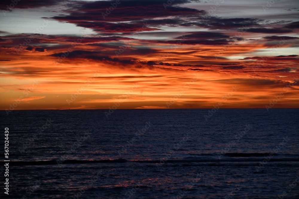 coucher de soleil sur la mer