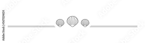 Fotografia Seashells scallop border divider